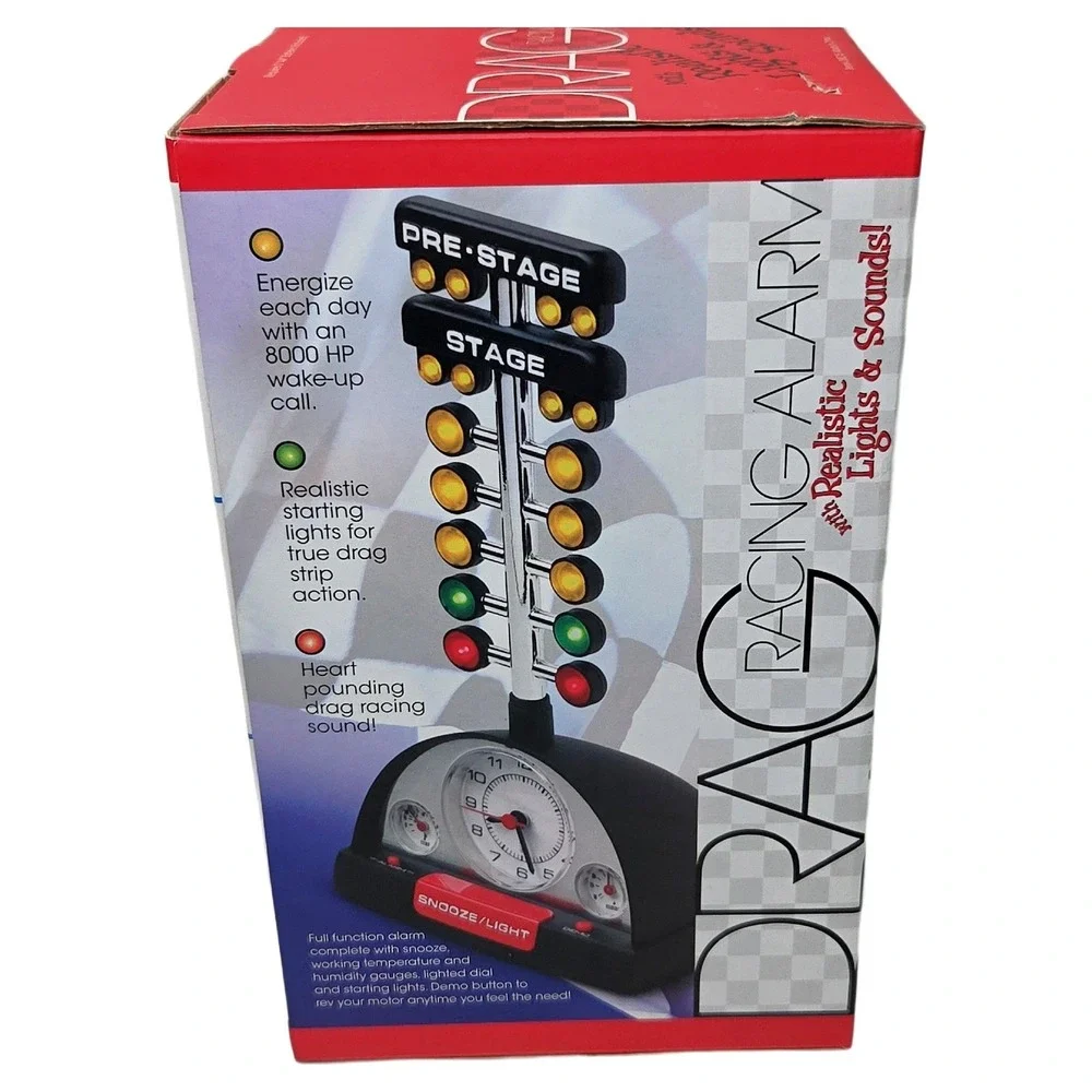 Mark Feldstein Drag Racing Christmas Tree Alarm Clock New Boxed Sound Lighted